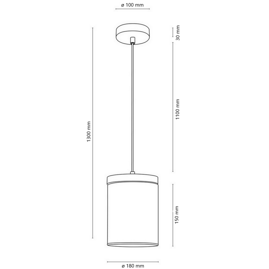 Suspension filaire MONSUN 1xE27/60W/230V pin - certifié FSC