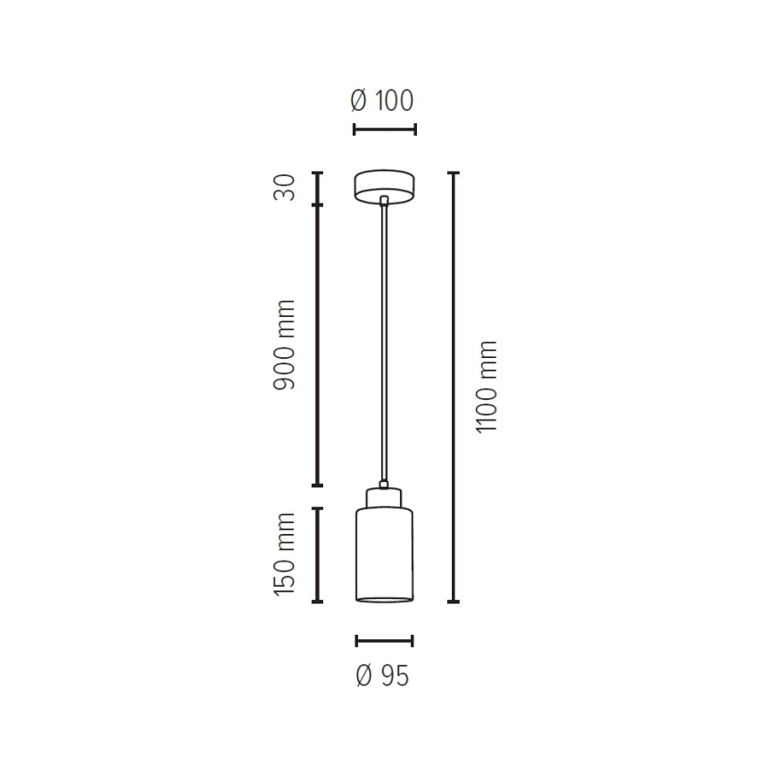 Suspension filaire BOSCO 1xE27/60W/230V hêtre - certifié FSC