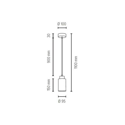 Suspension filaire BOSCO 1xE27/60W/230V