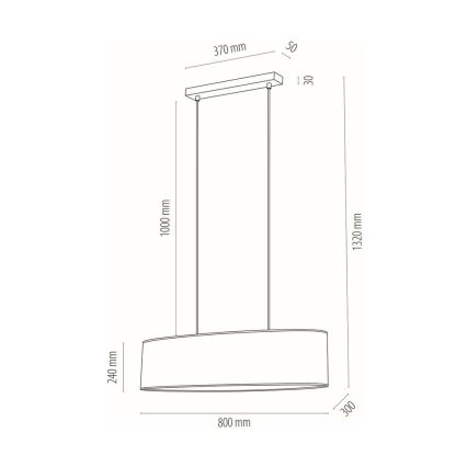 Suspension filaire DOVE 2xE27/40W/230V chêne - certifié FSC