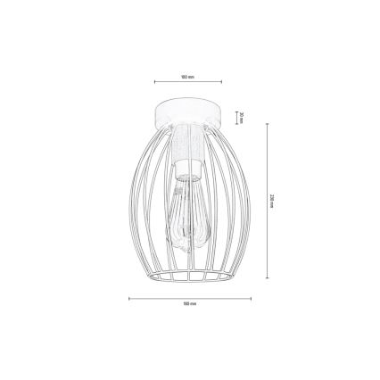 Plafonnier GUNNAR 1xE27/60W/230V chêne - certifié FSC