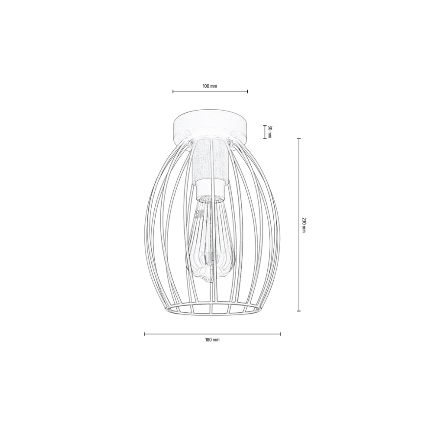 Plafonnier GUNNAR 1xE27/60W/230V chêne - certifié FSC