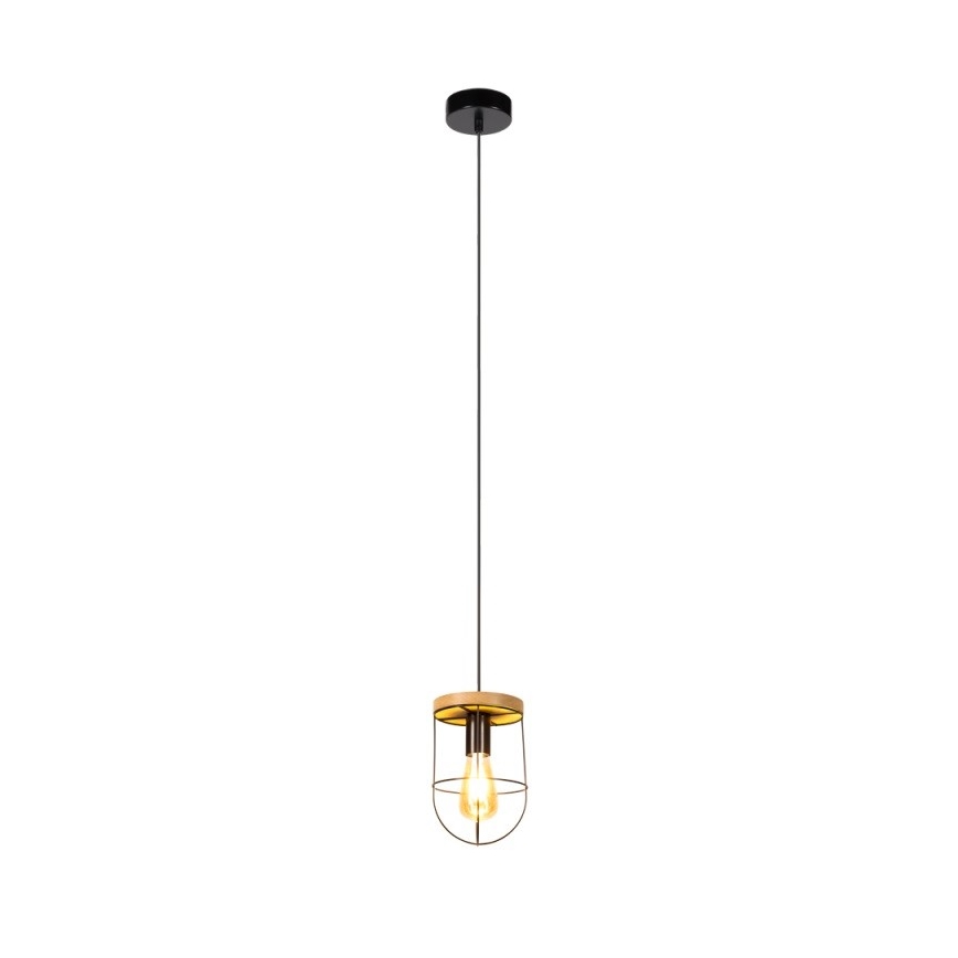 Suspension filaire NETUNO 1xE27/60W/230V chêne - certifié FSC