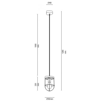 Suspension filaire NETUNO 1xE27/60W/230V chêne - certifié FSC