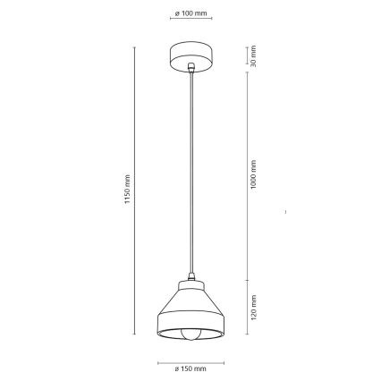 Suspension filaire TRISTAN 1xE14/40W/230V chêne - certifié FSC