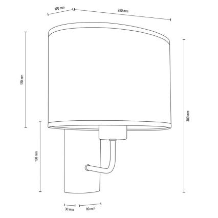 Applique murale MERCEDES 1xE27/25W/230V marron/chêne