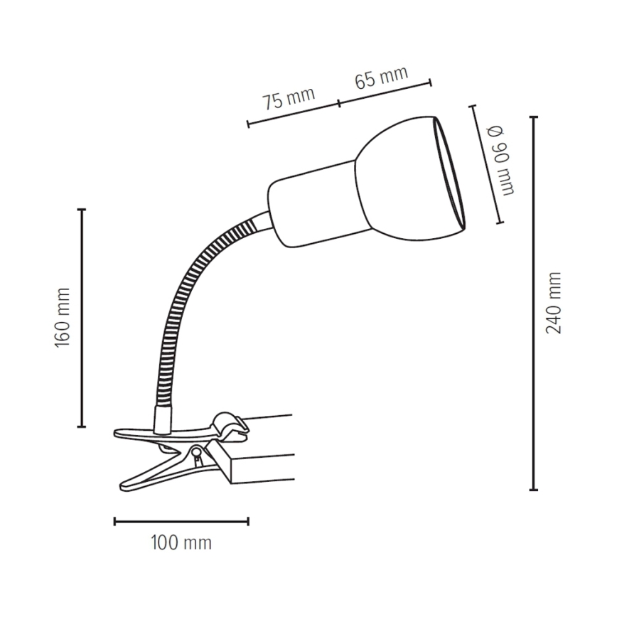 Lampe flexible à pince SVENDA 1xE27/60W/230V chêne/gris