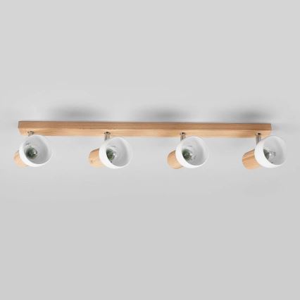Spot directionnel SVENDA 4xE27/60W/230V chêne/blanc