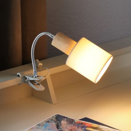 Lampe à pince TREEHOUSE 1xE27/25W/230V chêne - certifié FSC