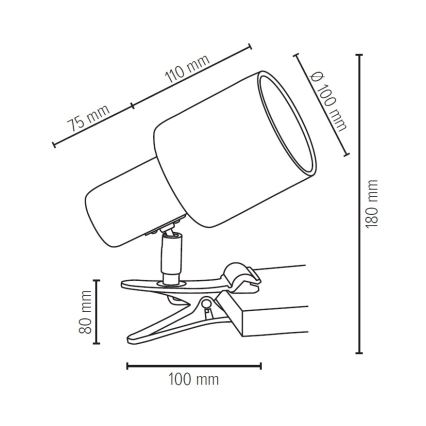 Lampe à pince TREEHOUSE 1xE27/25W/230V chêne
