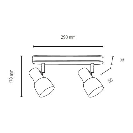 Spot SVANTJE 2xE14/40W/230V bouleau - certifié FSC