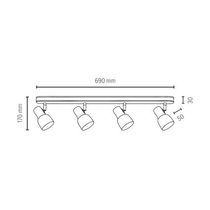 Spot SVANTJE 4xE14/40W/230V bouleau - certifié FSC