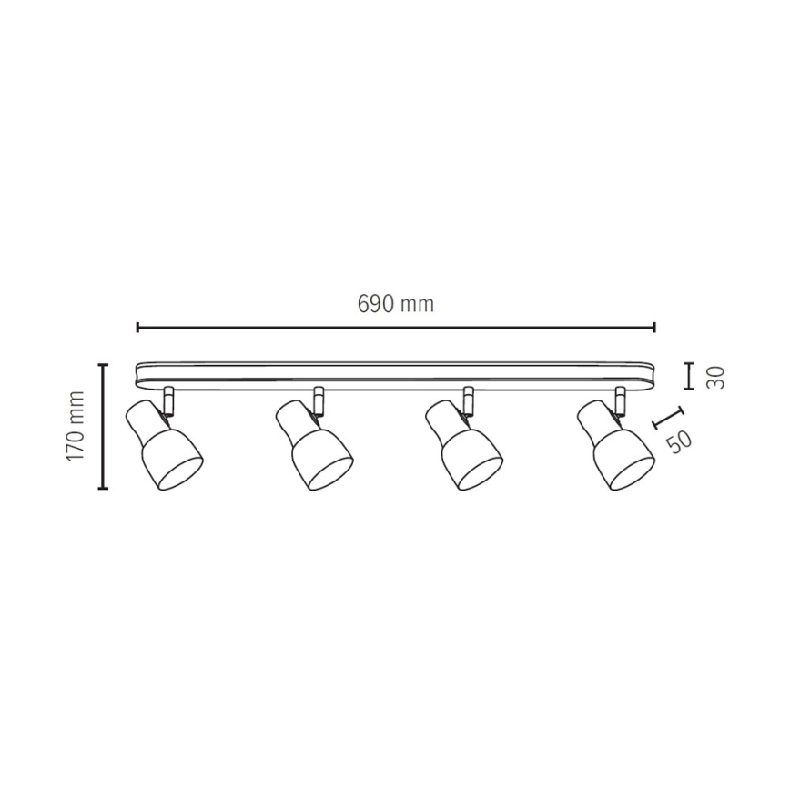 Spot SVANTJE 4xE14/40W/230V bouleau - certifié FSC