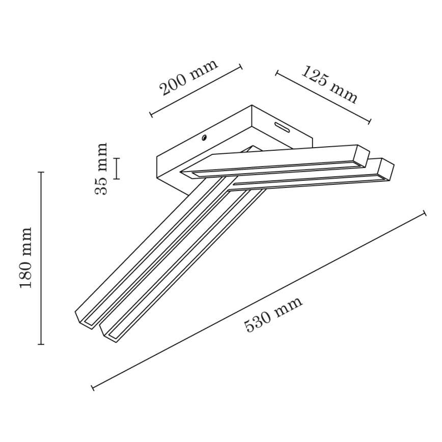 Plafonnier LINUS 4xLED/4,5W/230V chêne mat