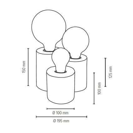 Lampe de table VINCENT 3xE27/15W/230V bouleau - certifié FSC