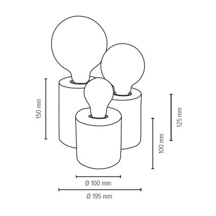 Lampe de table VINCENT 3xE27/15W/230V chêne - certifié FSC