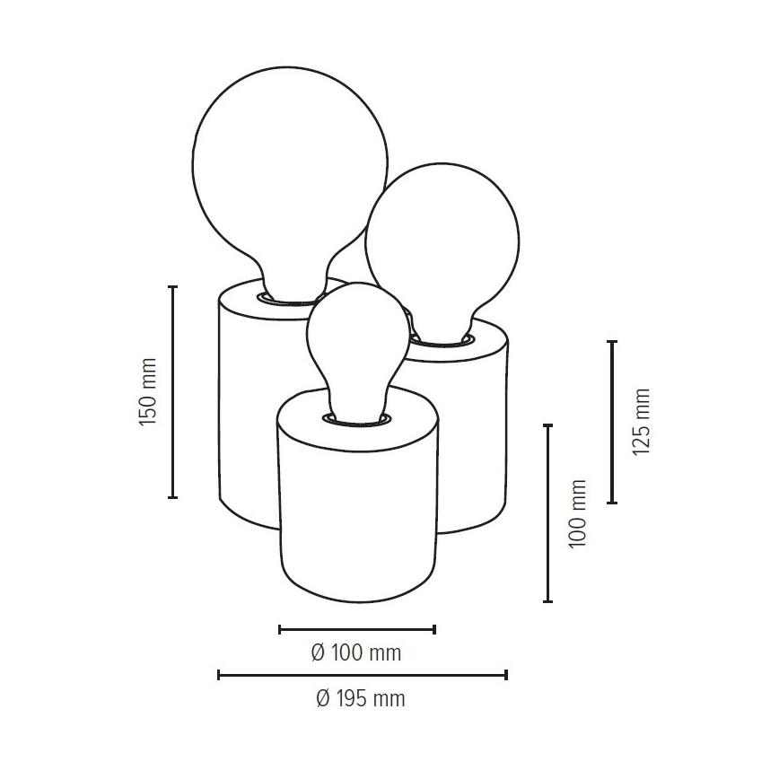Lampe de table VINCENT 3xE27/15W/230V hêtre - certifié FSC