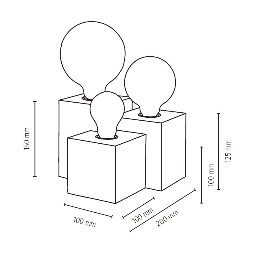 Lampe de table VINCENT 3xE27/15W/230V bouleau - certifié FSC