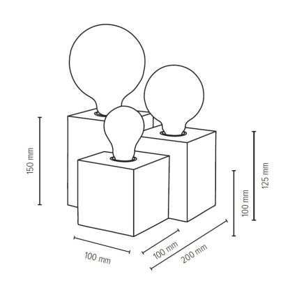 Lampe de table VINCENT 3xE27/15W/230V chêne - certifié FSC