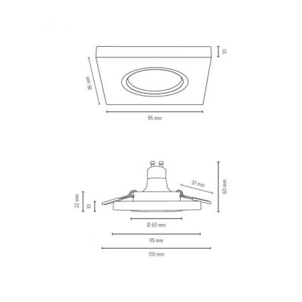 Spot encastrable LED VITAR 1xGU10/5W/230V CRI 90 chêne – FSC certifié