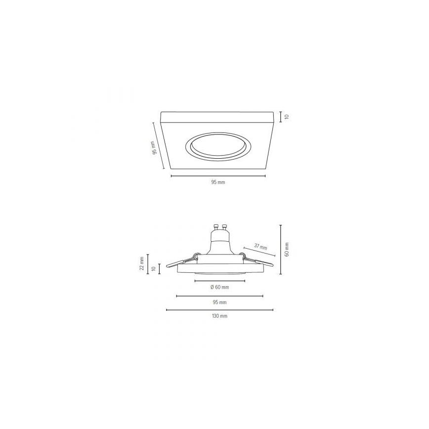 Spot encastrable LED VITAR 1xGU10/5W/230V CRI 90 chêne – FSC certifié