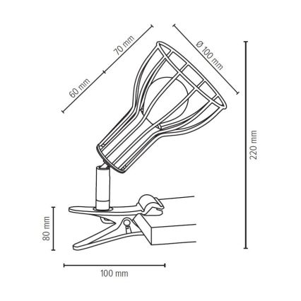 Lampe à pince MEGAN 1xE14/40W/230V - certifié FSC