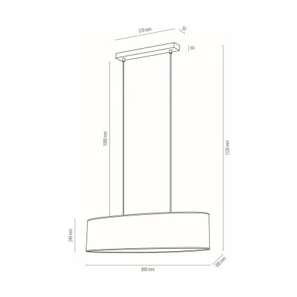 Suspension filaire BOHO 2xE27/40W/230V chêne - certifié FSC