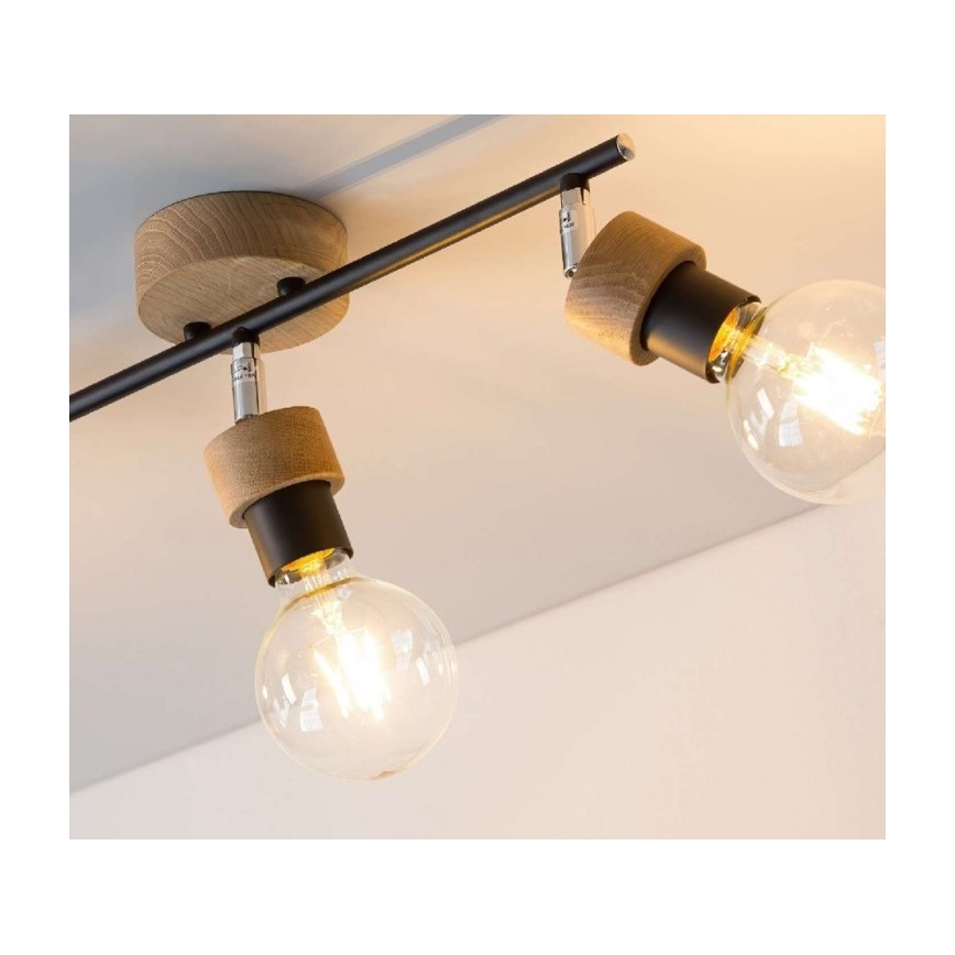 Spot MARJOLAINE 3xE27/25W/230V chêne - certifié FSC