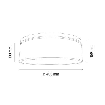 Plafonnier BENITA 2xE27/25W/230V d. 48 cm blanc/chêne – FSC certifié