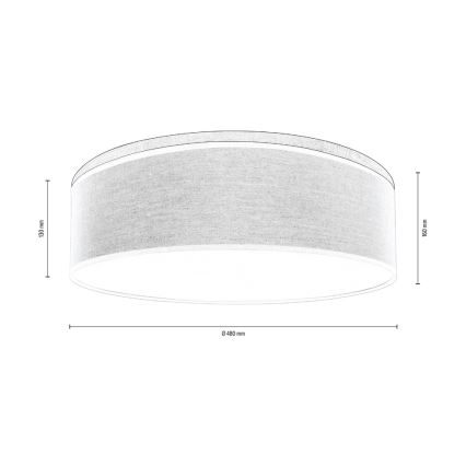 Plafonnier BOHO 3xE27/25W/230V d. 48 cm chêne