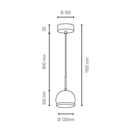 Suspension filaire LED BALL WOOD 1xGU10/5W/230V chêne mat - certifié FSC