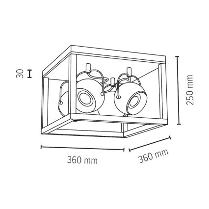 Plafonnier LED ROY 4xGU10/5W/230V chêne mat - certifié FSC