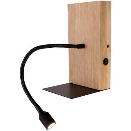 Applique murale LECTOR LED/2,5W/230V USB chêne