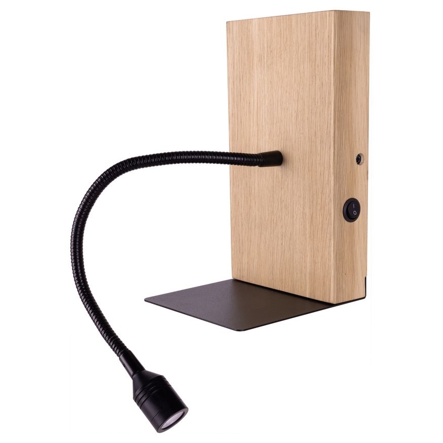 Applique murale LECTOR LED/2,5W/230V USB chêne