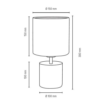 Lampe de table STRONG ROUND 1xE27/25W/230V béton - certifié FSC