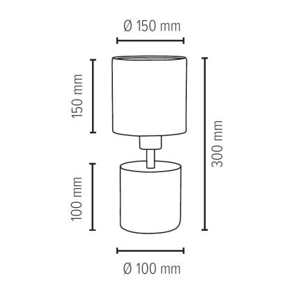 Lampe de table STRONG ROUND 1xE27/25W/230V béton