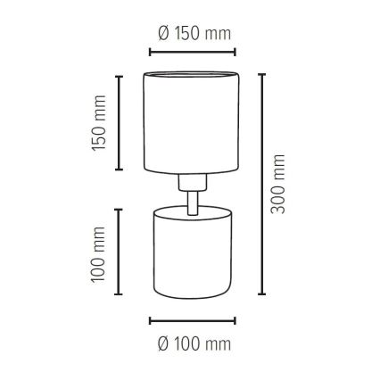 Lampe de table STRONG ROUND 1xE27/25W/230V béton - certifié FSC