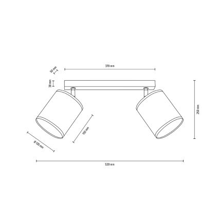 Spot de plafond BOHO 2xE27/25W/230V chêne - certifié FSC