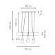 Suspension filaire TRABO 3xE27/60W/230V - certifié FSC