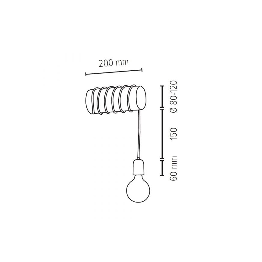 Applique murale TRABO 1xE27/60W/230V pin - certifié FSC