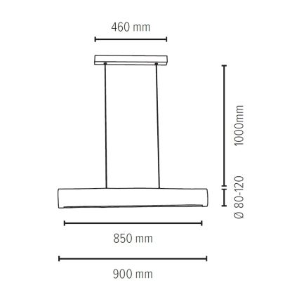 Suspension filaire à intensité variable LUCAS LED/25,5W/230V pin - certifié FSC