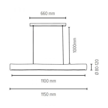 Suspension filaire à intensité variable LUCAS LED/33W/230V pin