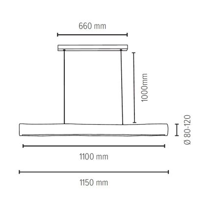 Suspension filaire à intensité variable LUCAS LED/33W/230V pin