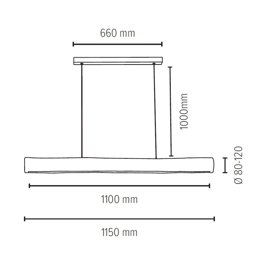 Suspension filaire à intensité variable LUCAS LED/33W/230V pin
