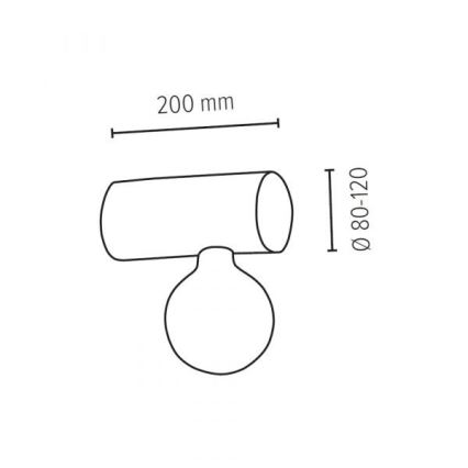 Applique murale TRABO 1xE27/25W/230V pin - certifié FSC