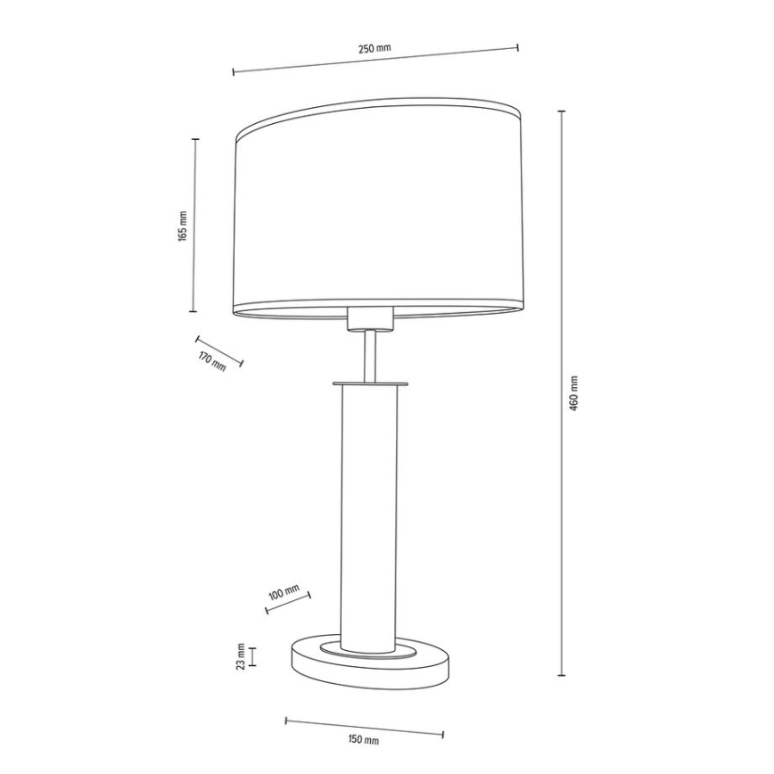 Lampe de table MERCEDES 1xE27/40W/230V 46 cm blanc/chêne