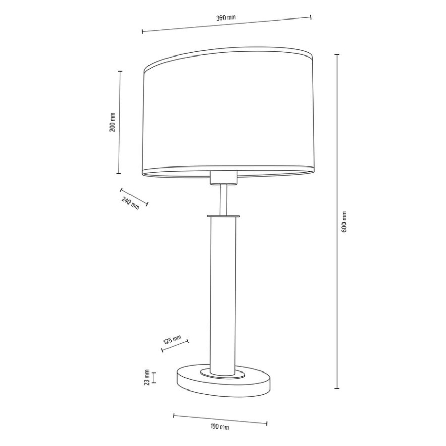Lampe de table MERCEDES 1xE27/40W/230V 60 cm crème/chêne