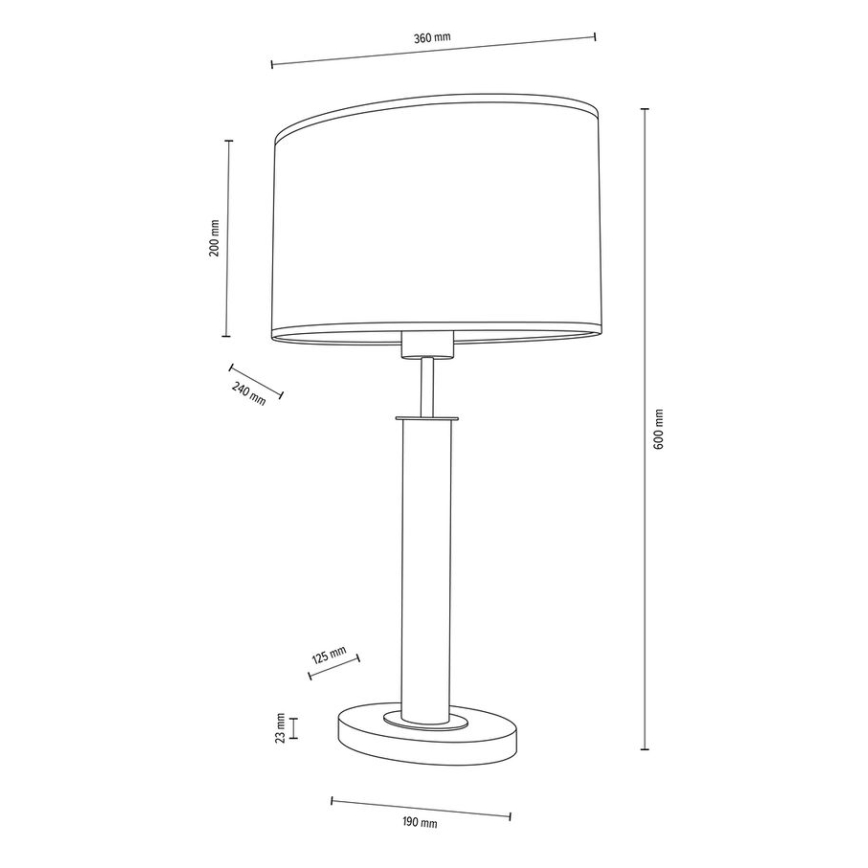Lampe de table MERCEDES 1xE27/40W/230V 60 cm blanc/chêne