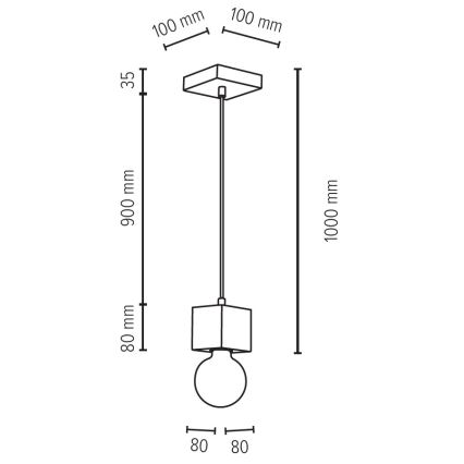 Suspension filaire TRONGO 1xE27/60W/230V chêne - certifié FSC