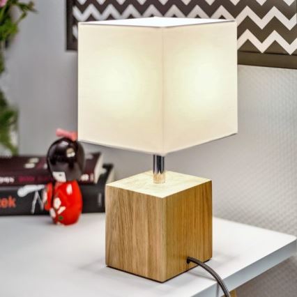 Lampe de table TRONGO SQUARE 1xE27/25W/230V chêne